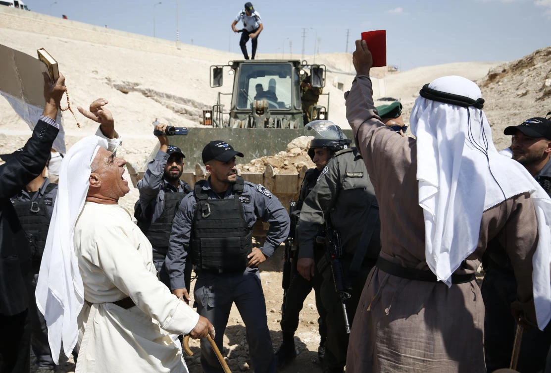Scuffles at West Bank Bedouin village slated for demolition