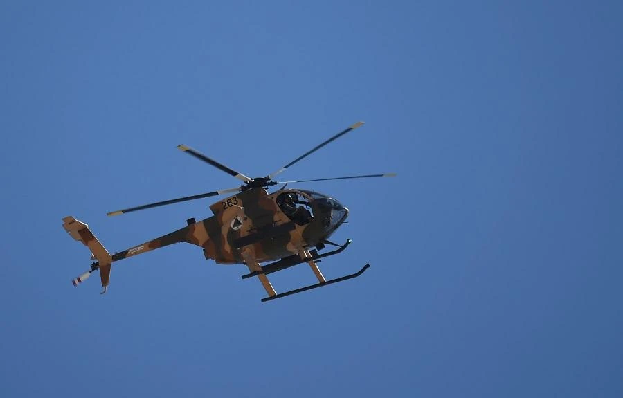 The hard landing was caused by a technical problem but soon the chopper caught fire as it was loaded with ammunition. (File/AFP)
