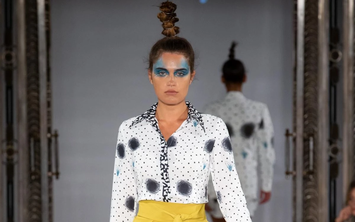 A model walks down the runway in a design by Marwa Sayed. (Photo courtesy: DDFC x FAD)