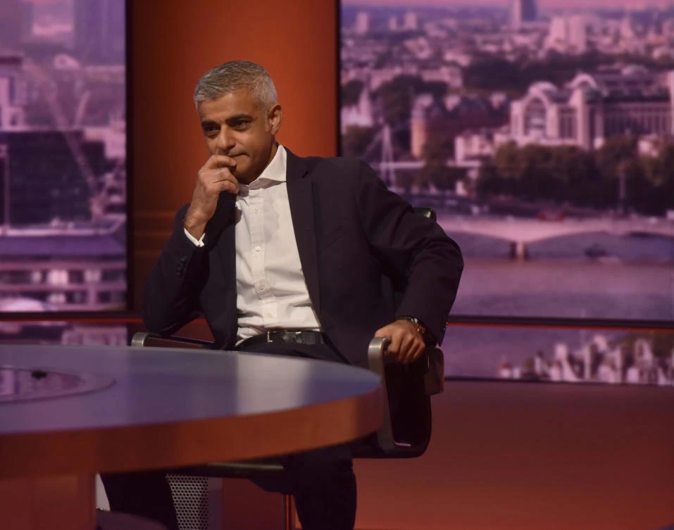 The Mayor of London, Sadiq Khan, appears on the BBC's Andrew Marr Show, in London, Britain September 16, 2018. (BBC/Reuters)