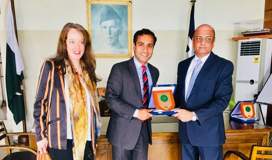UK Government’s trade envoy to Pakistan, Rehman Chishti, center, met with Chairman of Port Qasim Asad Chandana during his visit to Pakistan. (Photo courtesy: British High Commission Pakistan)