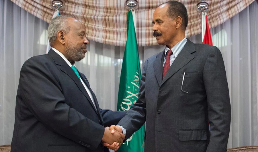 Djibouti President Ismaïl Omar Guelleh and his Eritrean counterpart Isaias Afwerki met in Jeddah. (SPA)