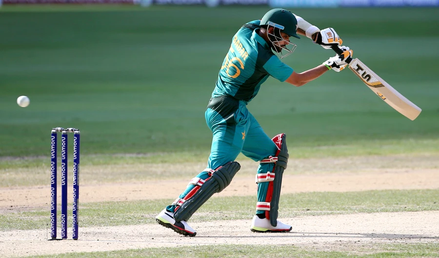 Pakistan's Babar Azam bats during the one day international cricket match of Asia Cup between India and Pakistan in Dubai, UAE, on Sept. 19, 2018. (AP Photo/Aijaz Rahi)