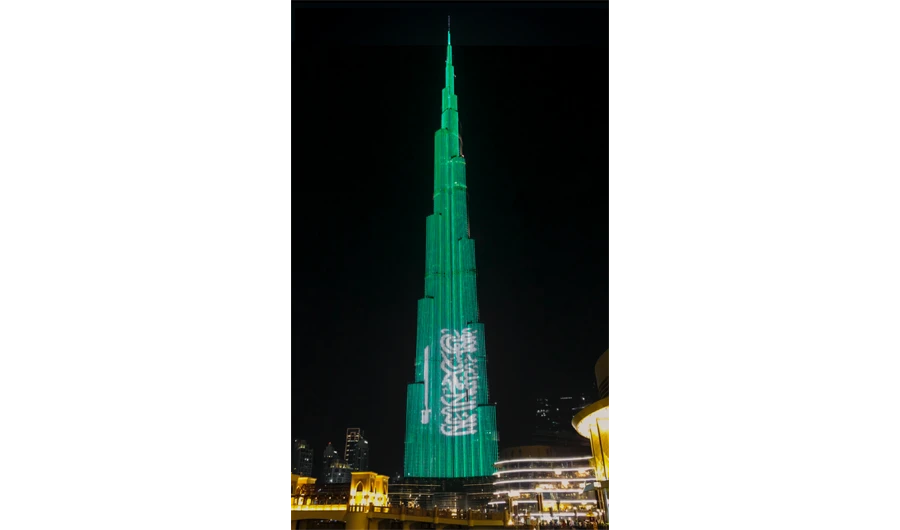 Burj Khalifa will feature the Saudi national flag on its LED screen to celebrate the Kingdom’s National Day