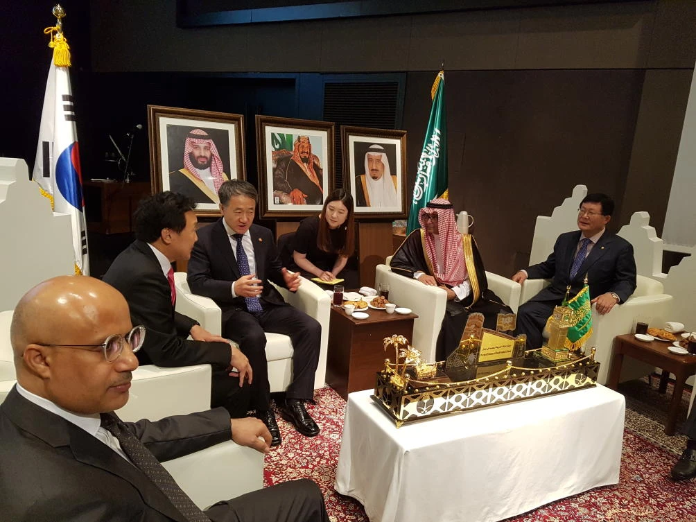 The Royal Embassy of Saudi Arabia in Seoul held a reception marking the country’s 88th National Day, praising its relations with South Korea, which have been broadened in diverse areas. (Saudi Embassy's social media account)