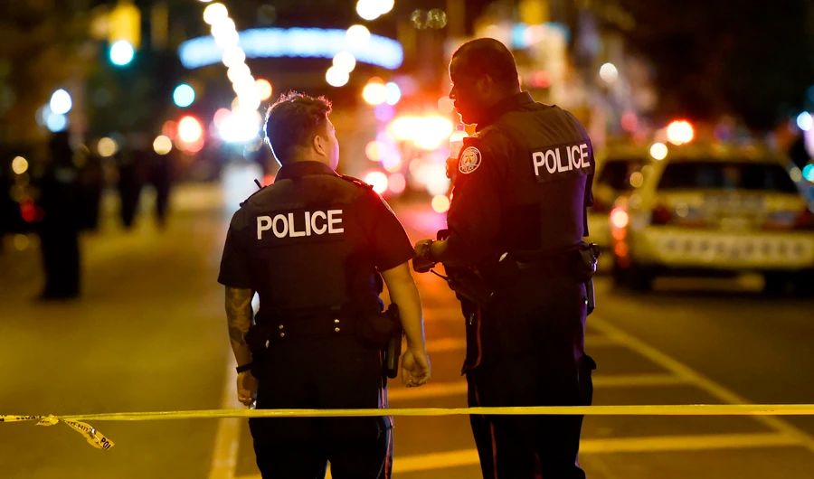 The attack ended after Hussain exchanged fire with two officers and then was found dead nearby (The Canadian Press/AP)