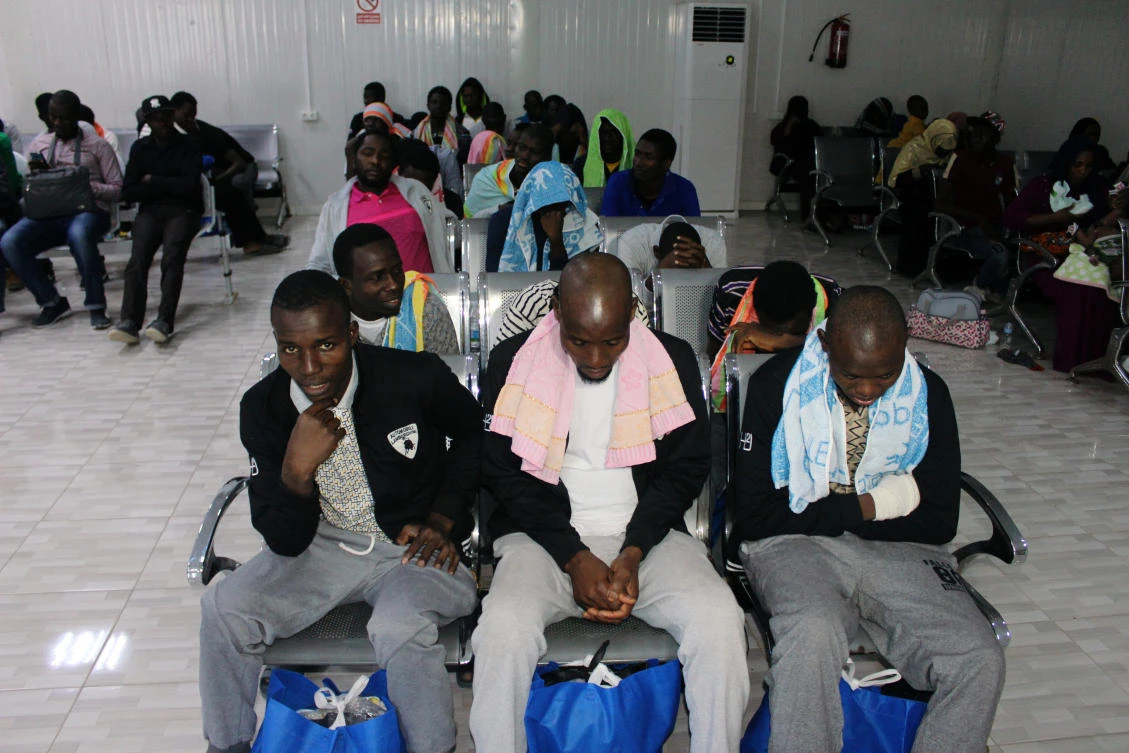 Migrants from Mali wait at Misrata airport before their return to their countries, in Misrata, Libya September 20, 2018. Picture taken September 20, 2018. (Reuters)