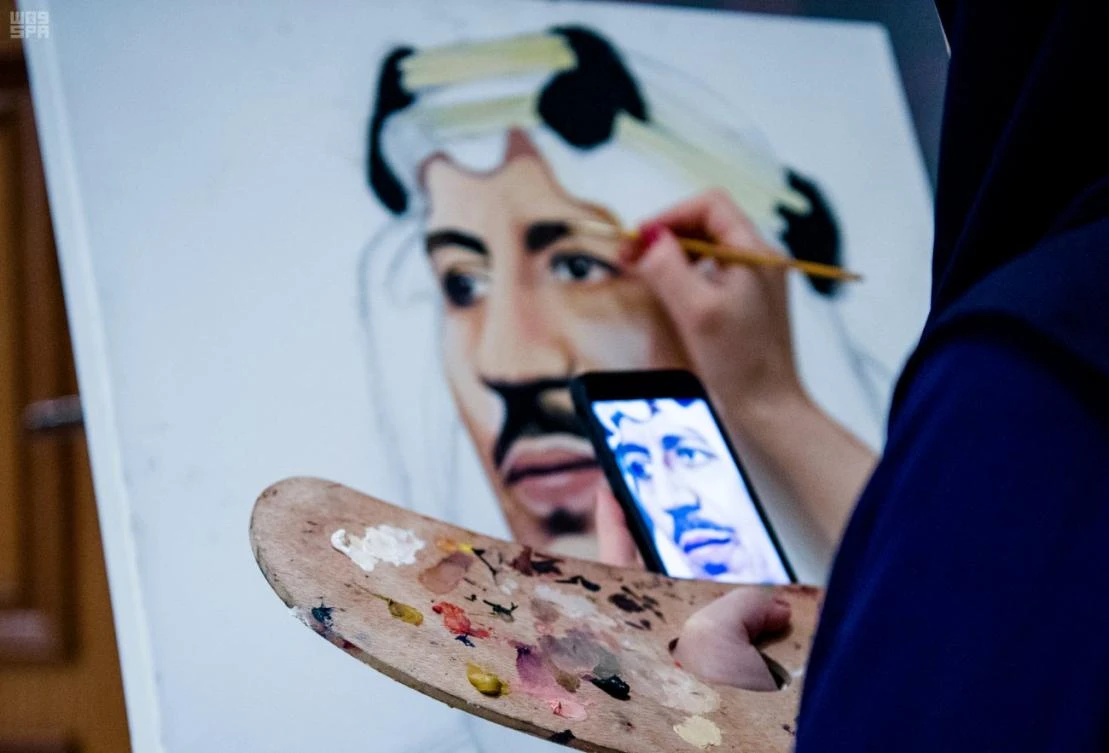 The Nation of Honor and Dignity Exhibition, organized by the Saudi Art Association (GSFT), saw a high turnout on Saturday on the occasion of the Kingdom’s 88th National Day. (SPA)