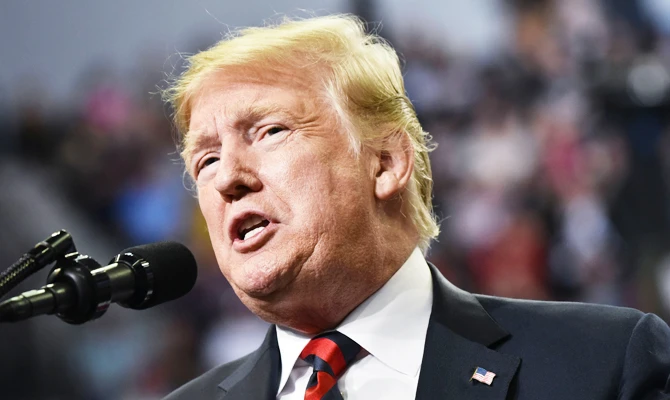 US President Donald Trump speaks during a rally at JQH Arena in Springfield, Missouri on September 21, 2018. (AFP)