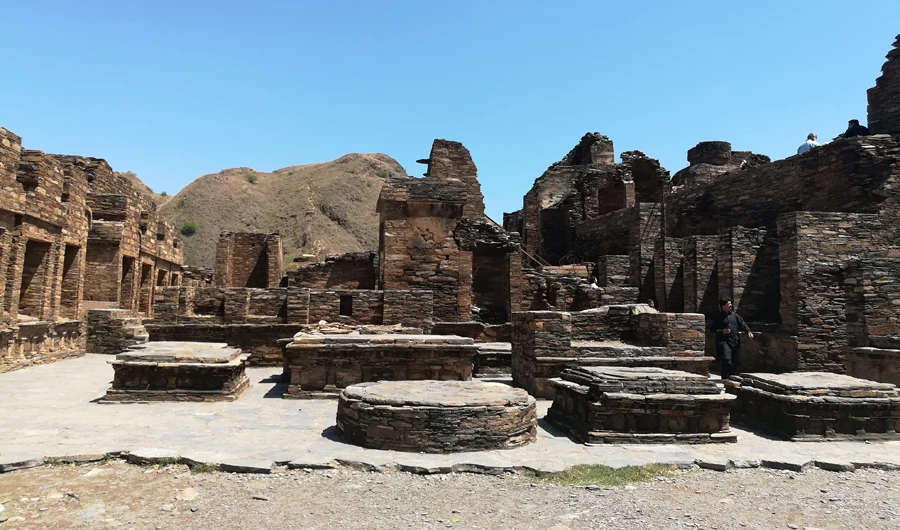 The main courtyard at the Takht Bhai archaeological complex in Mardan. (AN photo)