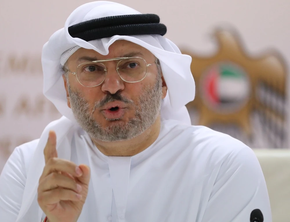 Emirati Foreign Minister Anwar Gargash speaks during a press conference in Dubai. (File photo / AFP)