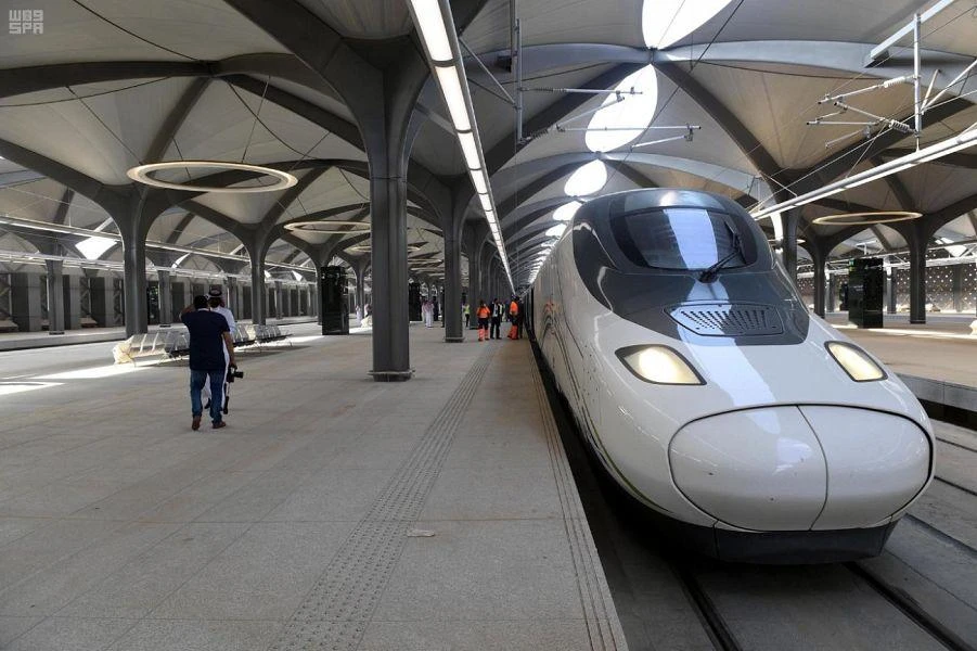 The project can carry 60 million passengers a year with a fleet of 35 trains containing 417 seats each. (SPA)
