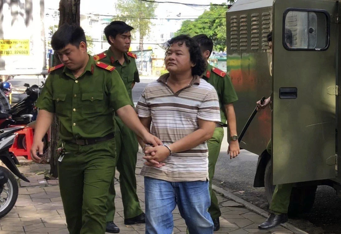 Doan Khanh Vinh Quang was convicted of ‘abuse of democratic freedom to infringe on the legitimate interests of the state’ by the People’s Court in Ninh Kieu District in Vietnam’s Can Tho province. (Vietnam News Agency via AP)