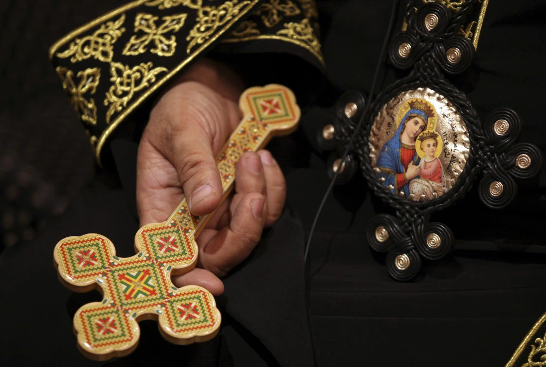 In this Feb. 5, 2013 file photo, Egypt's Pope Tawadros II visits the historic al-Muharraq Monastery, a centuries-old site, in the province of Assiut, Egypt. (AP)