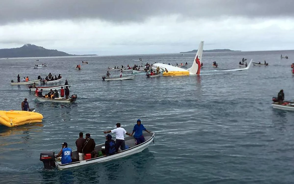 Air Niugini plane crash lands in Pacific lagoon, all passengers safe