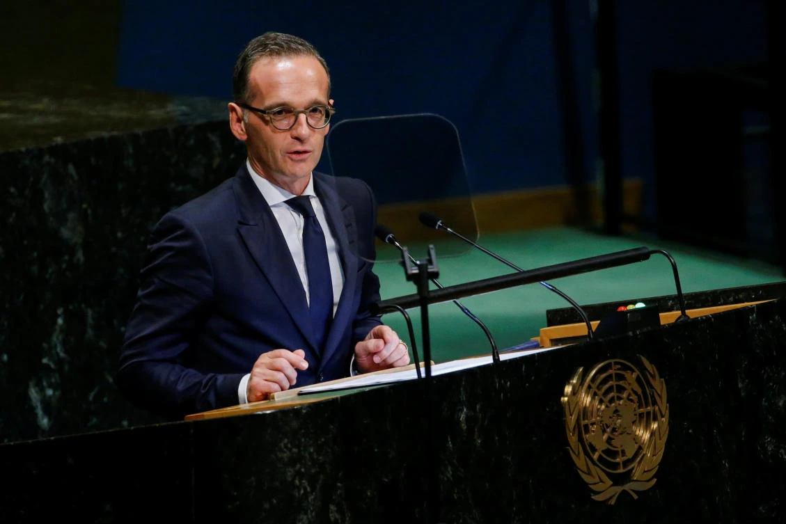 German Foreign Minister Heiko Maas addresses the 73rd session of the United Nations General Assembly at UN headquarters in New York, US, September 28, 2018. (Reuters)