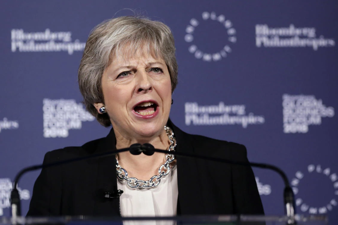 Embarrassment for UK PM May’s party as conference hit by security glitch