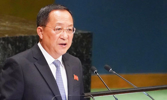 North Korean Foreign Minister Ri Yong-ho addresses the 73rd United Nations General Assembly on September 29, 2018, at the United Nations in New York. (AFP)