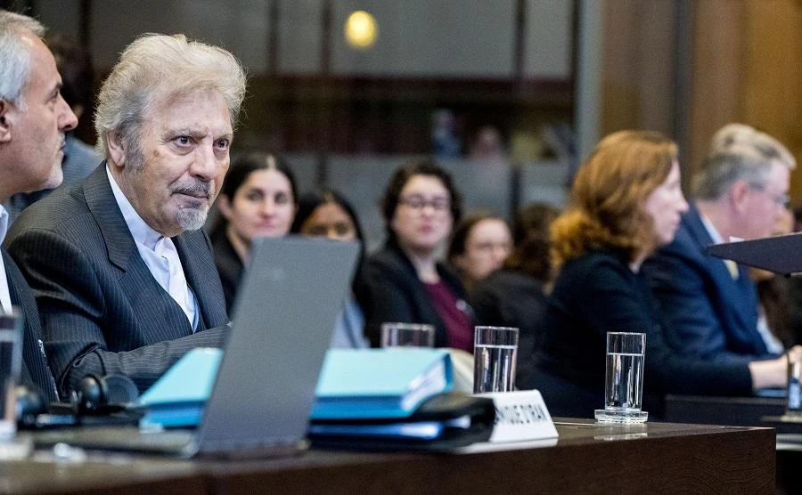 Mohsen Mohebi, representative of Iran during the opening of the case between Iran and the US at the ICJ. (AFP)