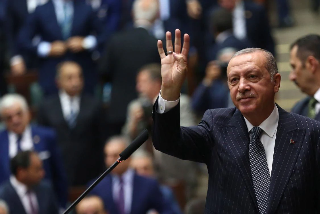 Turkish President and leader of Turkey's ruling Justice and Development (AK) Party Recep Tayyip Erdogan in Ankara on Tuesday. (AFP)