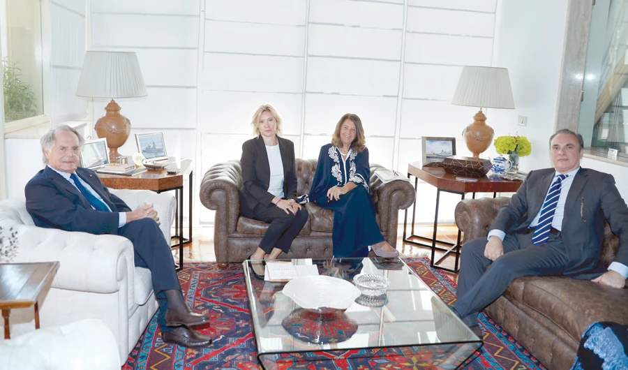 From left: Enzo Benigni, president and CEO of Elettronica; Domitilla Benigni, chief operating officer of Elettronica; Prof. Paola Severino, vice president of Luiss University, and Italian Ambassador Luca Ferrari. (AN photo by Bashir Saleh)