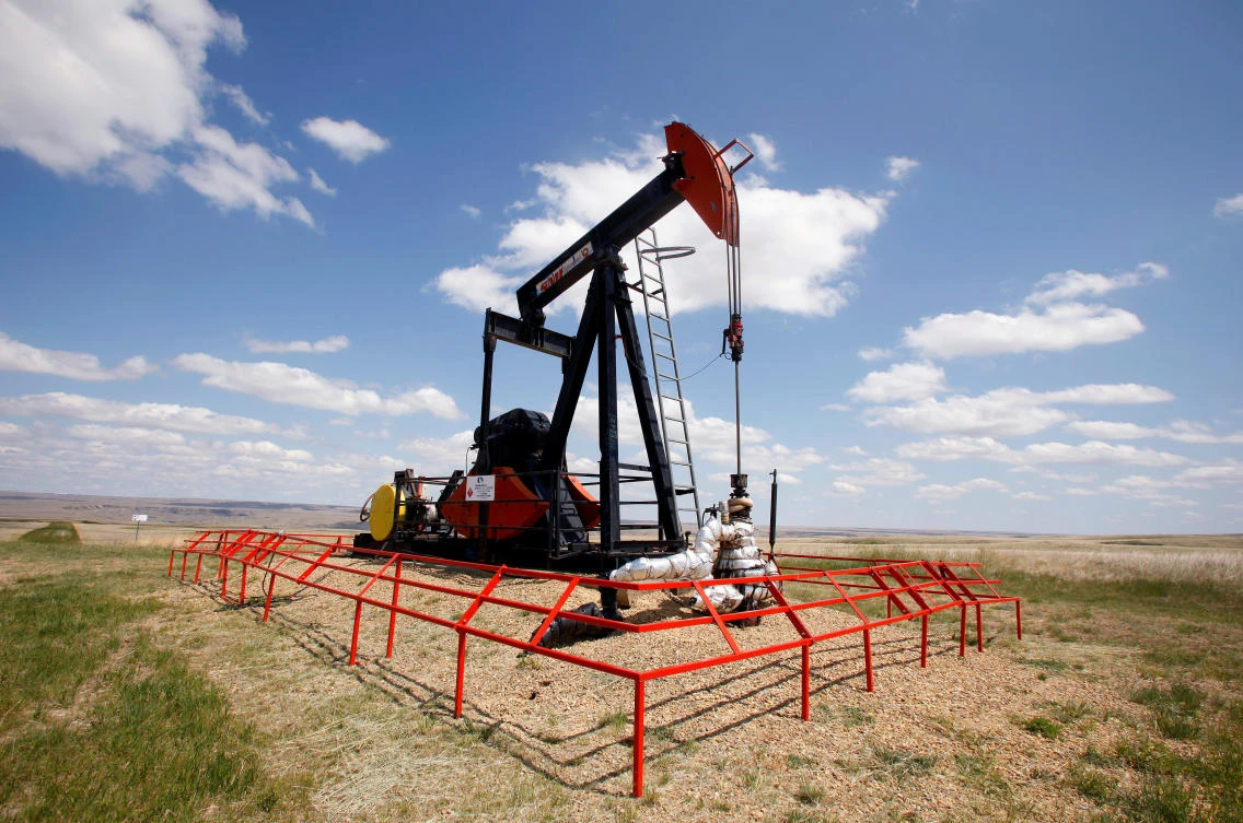A pump jack drills oil in Alberta, Canada. Traders see oil heading towards $100-a-barrel. (Reuters)