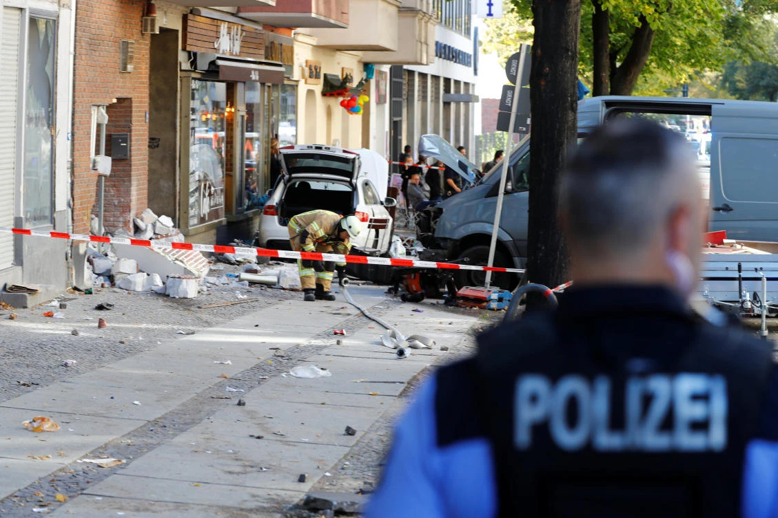 No sign of terrorism as man drives car into Berlin cafe: German police