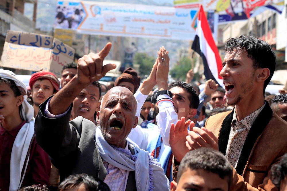 Houthi group arrested a number of people in Sanaa on Saturday, following demonstrations over economic hardship. (Reuters)