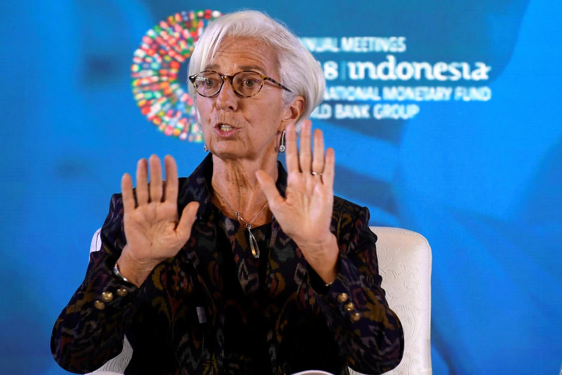 The would be ‘lots of innocent bystanders’ if the global economy moved in ‘either direction of a trade war or a currency war,’ IMF Managing Director Christine Lagarde said. (Reuters)