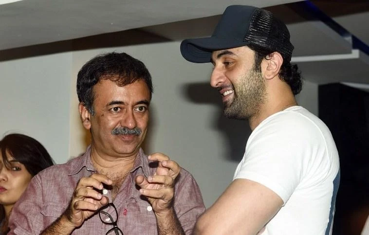Indian Bollywood film director Rajkumar Hirani, left, and actor Ranbir Kapoor during a screening of the Hindi film ‘102 Not Out’ in Mumbai on May 1. (AFP)