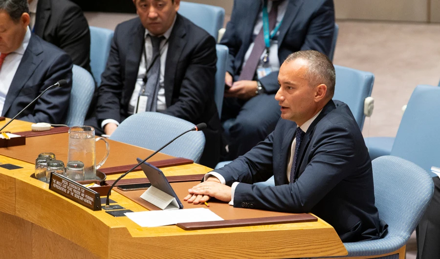 Nickolay Mladenov, UN Special Coordinator for Middle East Peace Process, addresses a Security Council meeting at the UN. (Shutterstock photo)