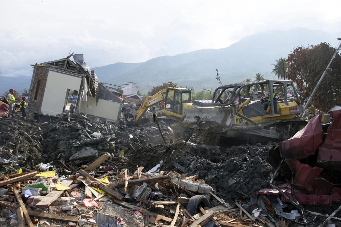A 7.5-magnitude quake and a resulting tsunami tore through Palu city on Sulawesi island on Sept. 28, killing more than 2,000 people and leaving thousands more missing, presumed dead. (AFP)