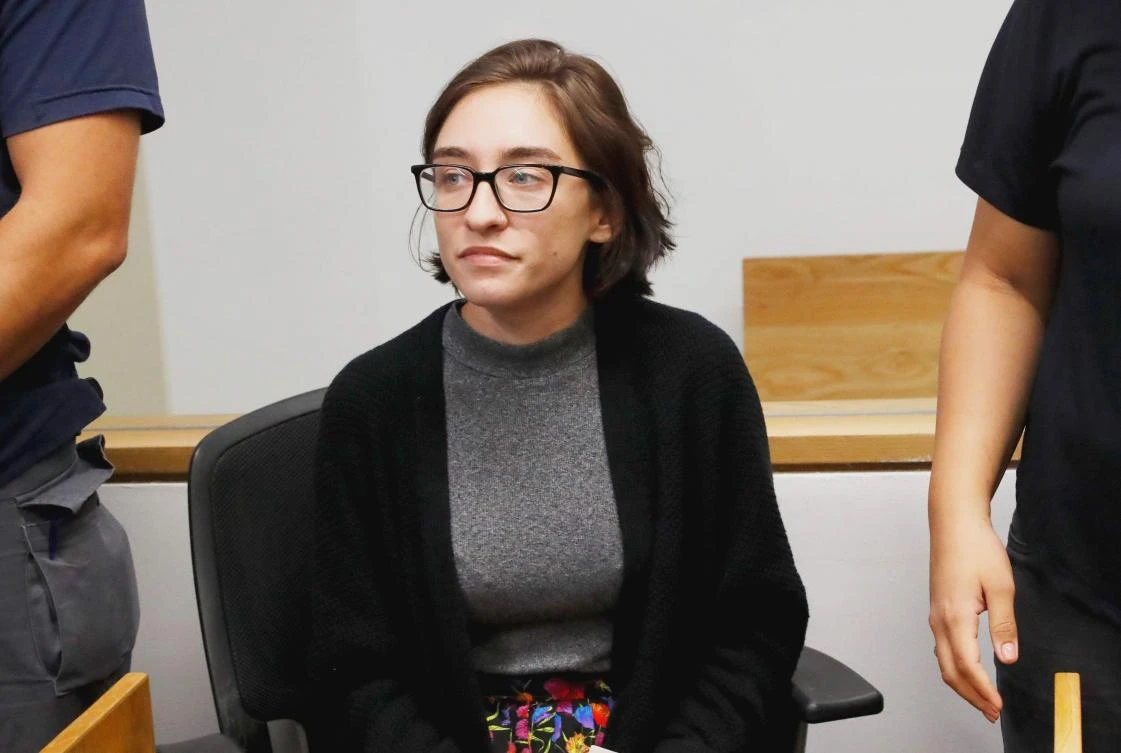 US student Lara Alqasem sits for a hearing at the Tel Aviv district Court on October 11, 2018. (AFP)
