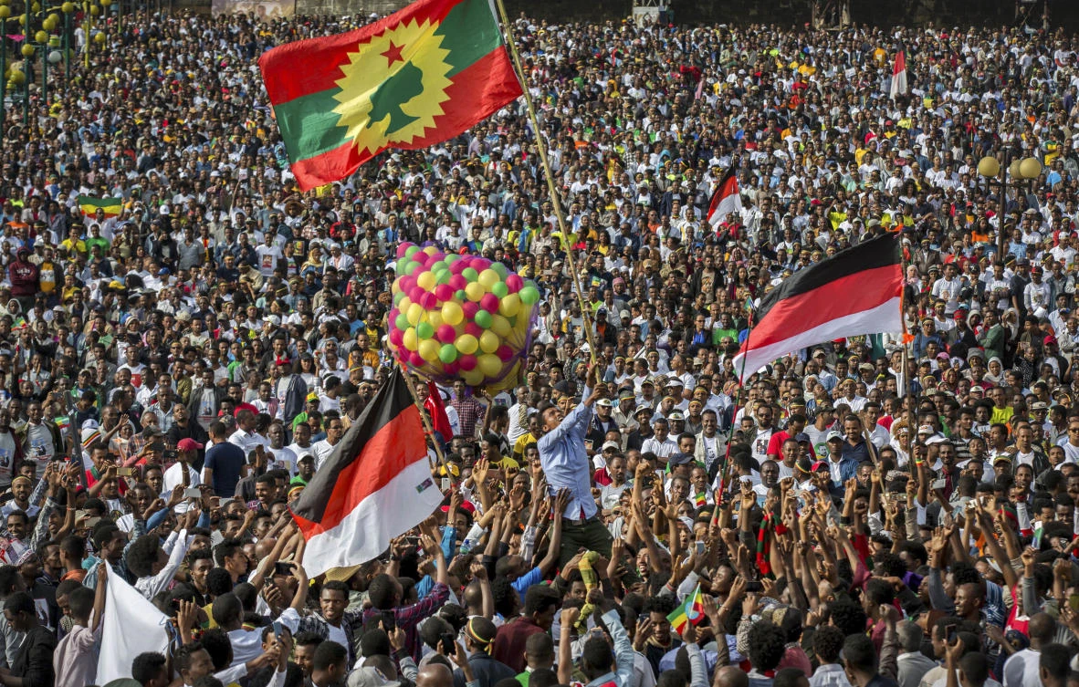 Ethiopia’s ruling coalition is expected to take the next steps this week on sweeping reforms announced under its new prime minister as it begins its first congress on Wednesday, Oct. 3, 2018 since Ahmed took power in April. (AP/Mulugeta Ayene)