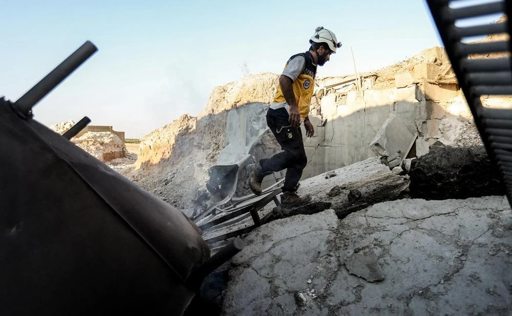 In July the rescue workers, fleeing advancing Russian-backed Syrian government troops. (AFP)