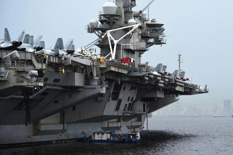 The US aircraft carrier Ronald Reagan was conducting ‘routine operations’ in the Philippine Sea at the time of the accident. (AFP)
