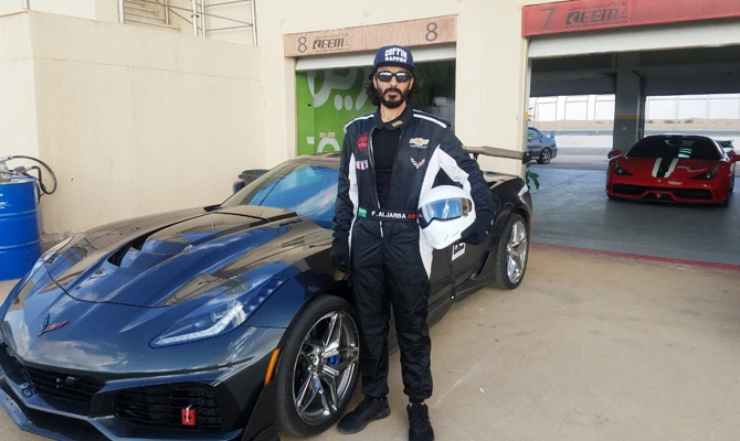 FJR racing team owner Falah Al Jarba participating for the first time with his 2019 Chevrolet Corvette ZR1. (Supplied)