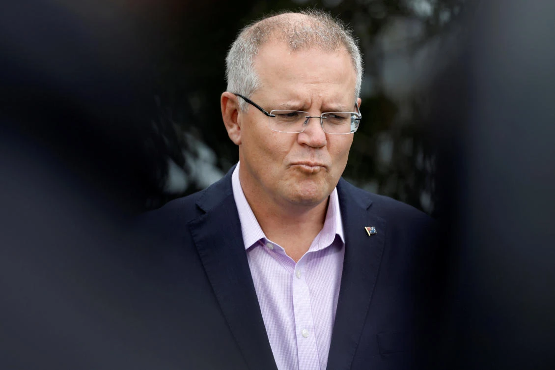 Prime Minister Scott Morrison addresses the media on the grounds of Kirribilli House, Sydney, Australia, October 21, 2018. (Reuters)