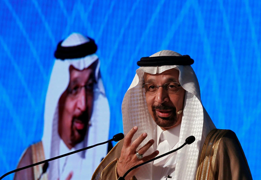 Saudi Energy Minister Khalid al-Falih addresses press. (Reuters)