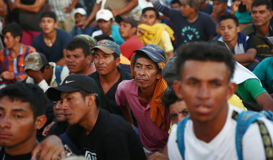 The caravan’s numbers have continued to grow. (Reuters)