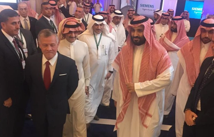 Saudi Arabia's Crown Prince Mohammed bin Salman and Jordan's King Abdullah II have arrived at the Future Investment Initiative. (Frank Kane / AN)