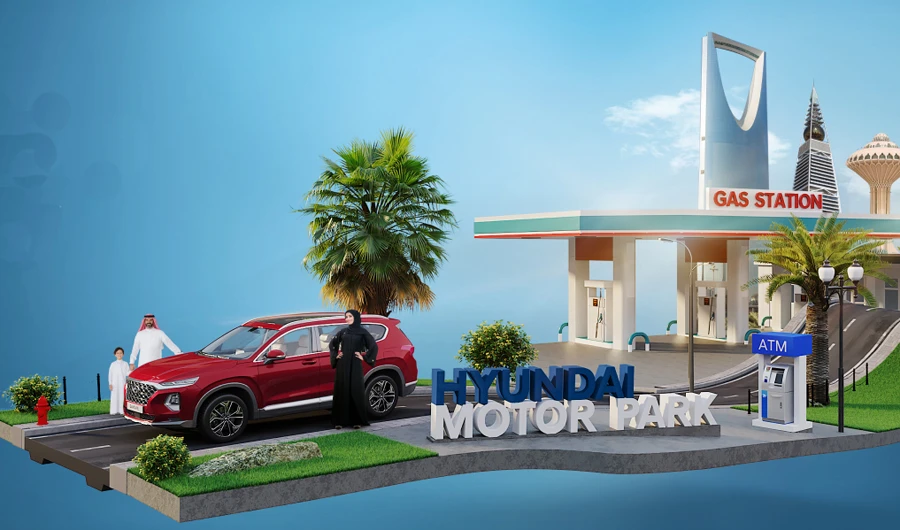 The custom-built track has obstacles/props simulating real-life scenarios, from paying for petrol to watching drive-in movies.