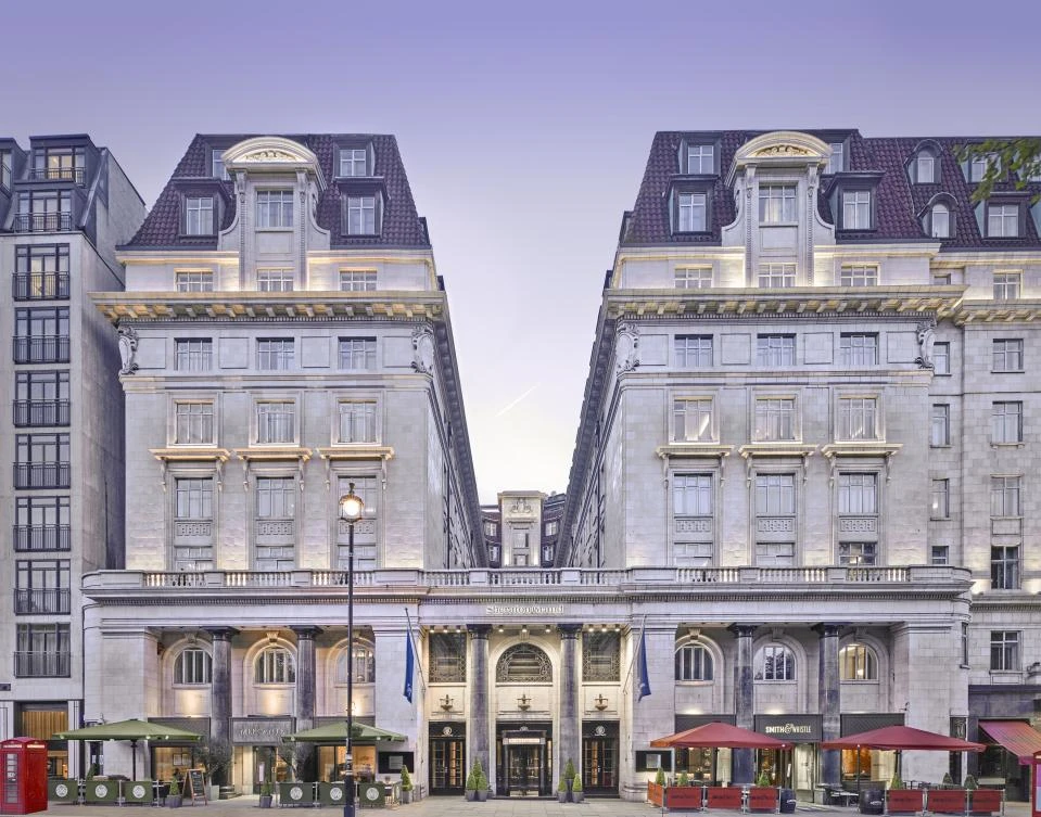 The entrance of the Sheraton Grand in London. (Supplied)