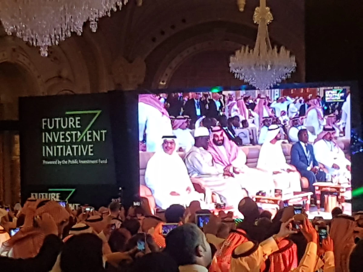 Saudi Arabia's Crown Prince Mohammed bin Salman and Vice President of the United Arab Emirates and ruler of Dubai Sheikh Mohammed bin Rashid Al-Maktoum attended the Foreign Investment Initiative in Riyadh. (Screengrab)