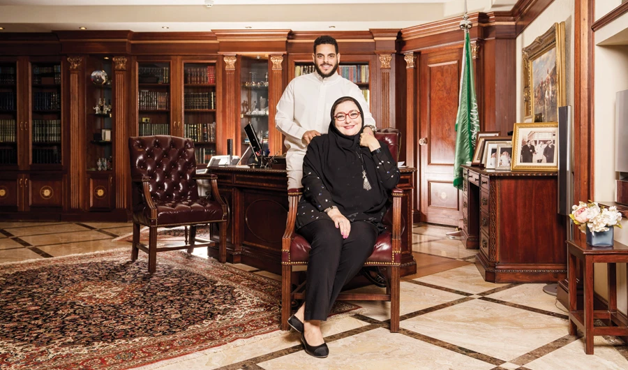 Hoda Al-Helaissi with her son in Riyadh. (AN photo by Ziyad Alarfaj)