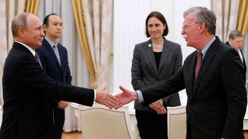 ‘We have invited President Putin to Washington,’ John Bolton said at a news conference during a visit to ex-Soviet Georgia. (AP Photo)