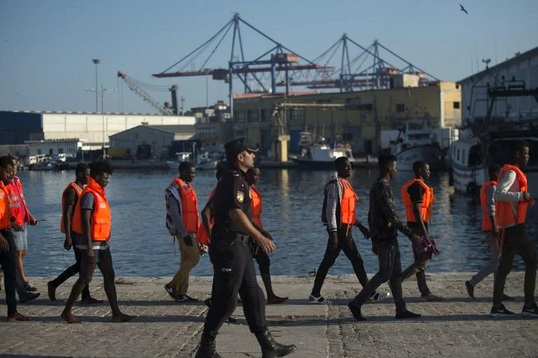 Spain’s maritime rescue service says it has saved over 350 migrants attempting the perilous crossing of the Mediterranean Sea. (AFP)