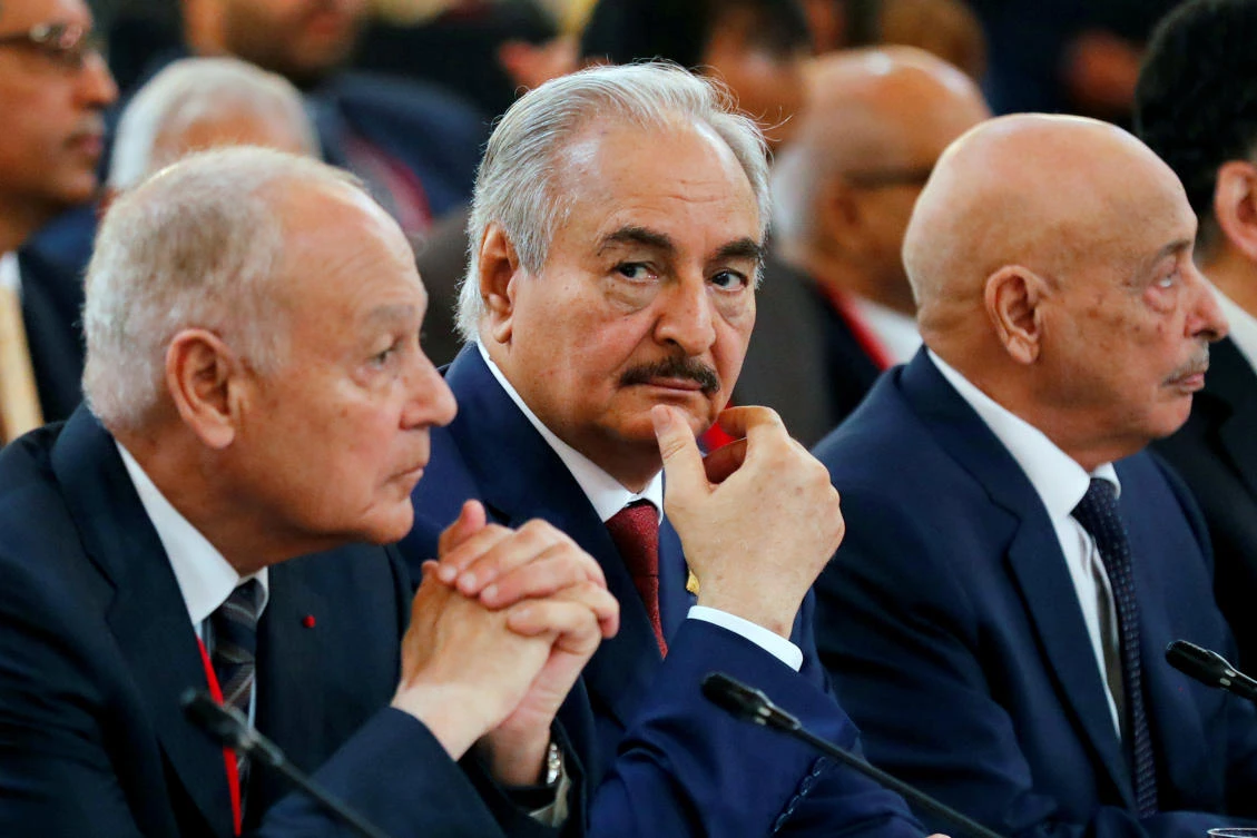 Haftar arrived in the Italian capital on Sunday and met with Prime Minister Giuseppe Conte for a series of meetings ahead of the November 12 to 13 summit. (File/Reuters)