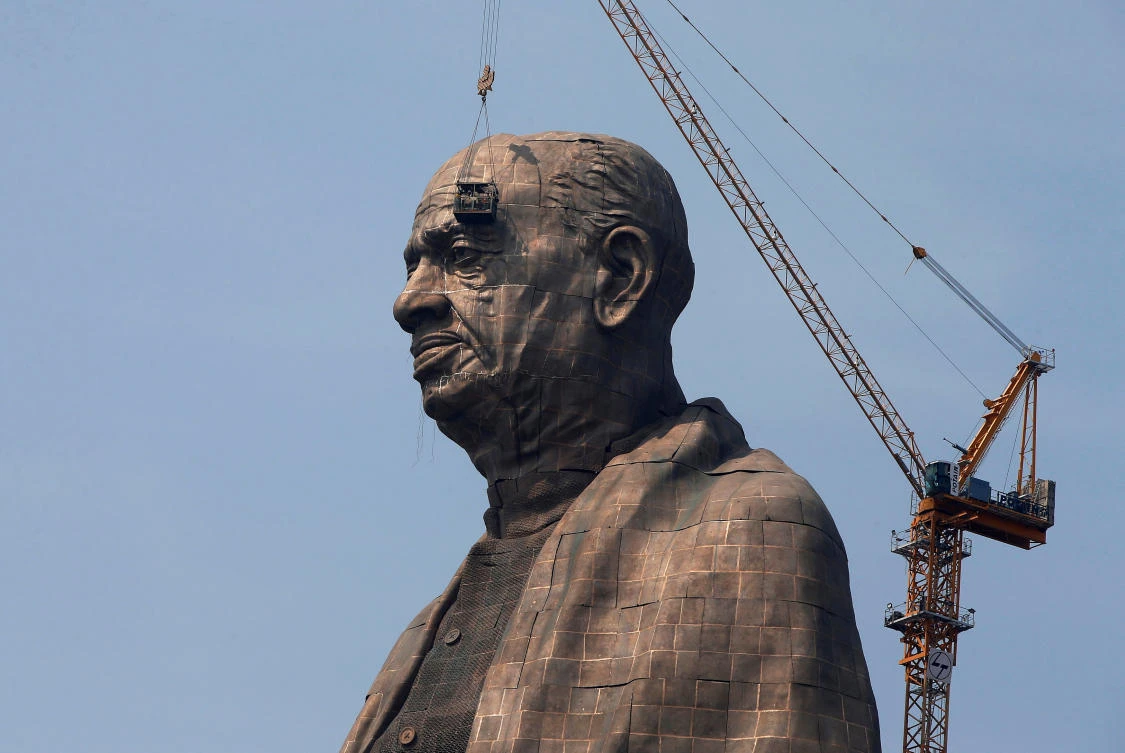 People living around the 29.9 billion rupee ($400 million) statue want more compensation for damage to the environment. (Reuters)