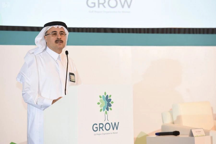 The president of Saudi Aramco, Amin Hassan Al-Nasser, said the company will continue to support the professional and leadership development of women. (SPA)